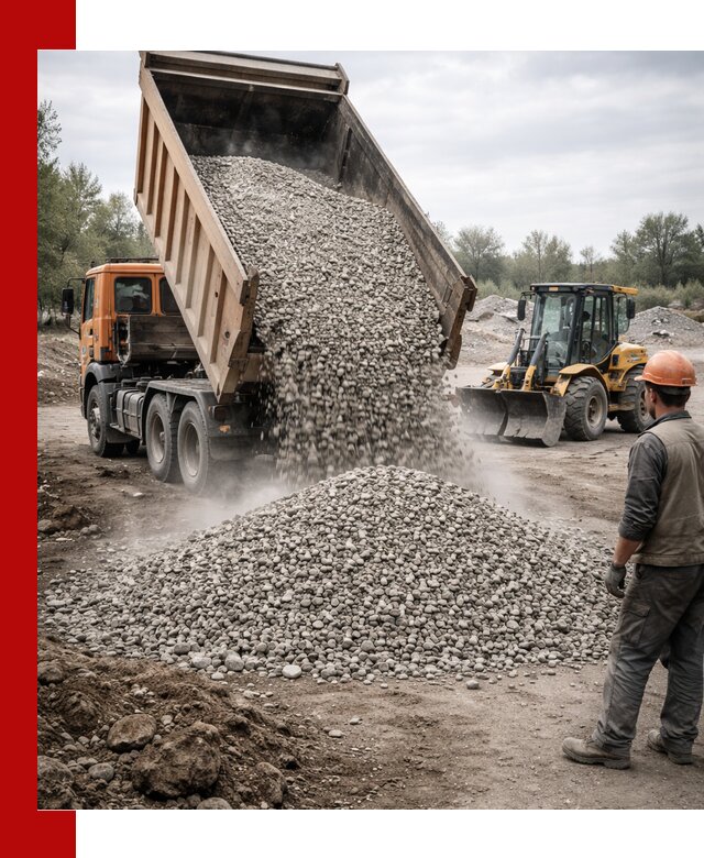 Доставка щебня в Каменске-Шахтинском крупными и мелкими фракциями