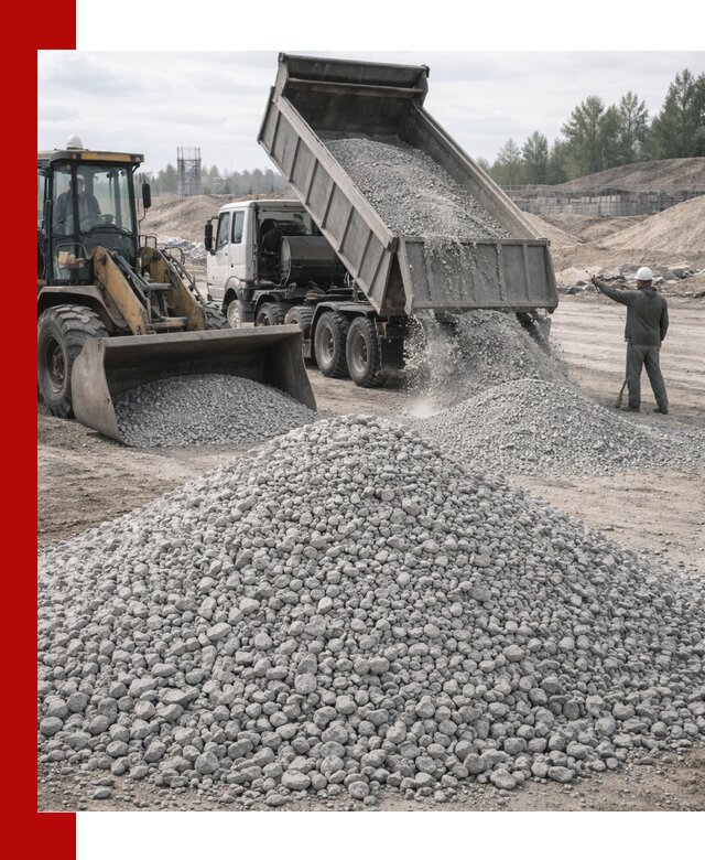 Доставка известнякового щебня фр. 5–20 в Каменске-Шахтинском
