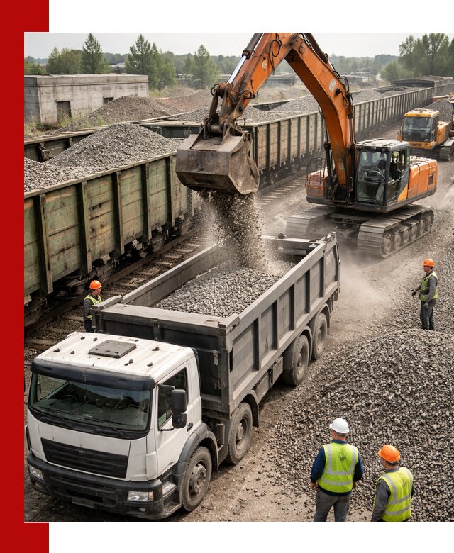 Железнодорожный щебень фракция 25–60 для поставок в Каменске-Шахтинском