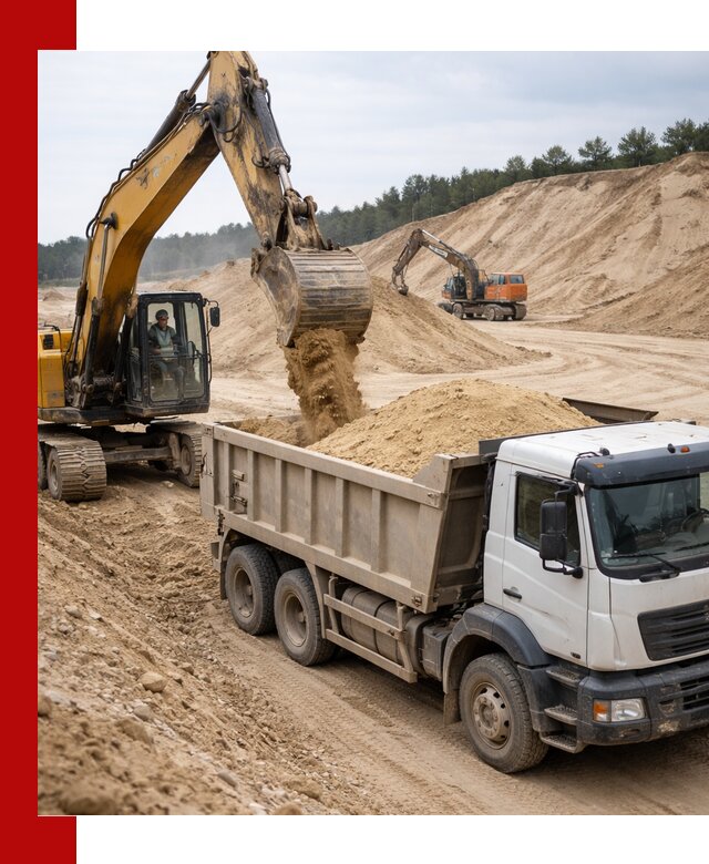 Доставка карьерного песка с самосвалами и разгрузкой в Каменске-Шахтинском