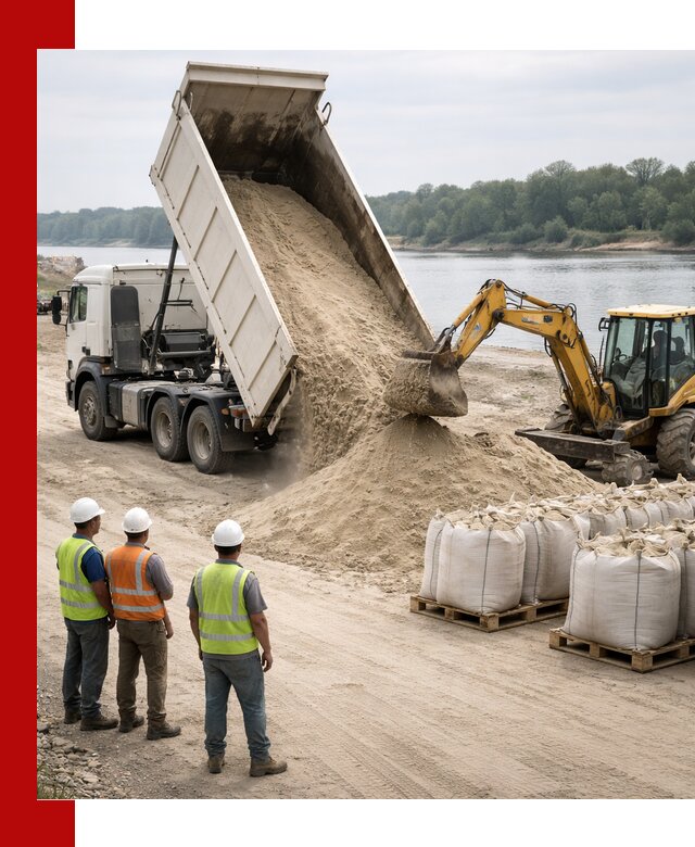 Доставка речного песка в Каменске-Шахтинском самосвалами и погрузкой