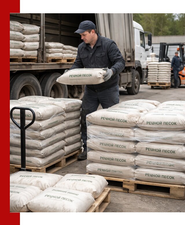 Речной песок в мешках с доставкой в Каменске-Шахтинском