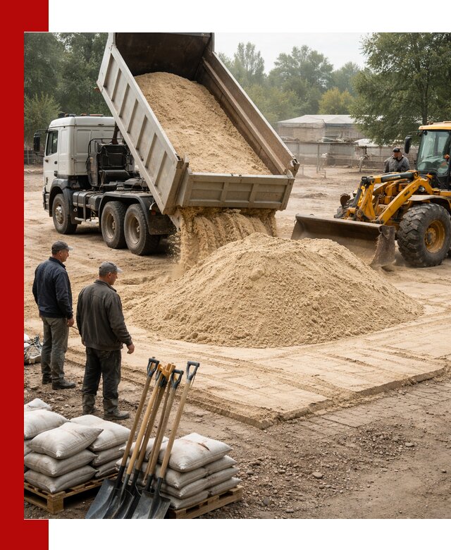 Доставка мытого песка в Каменске-Шахтинском с самосвалами по выгодной цене