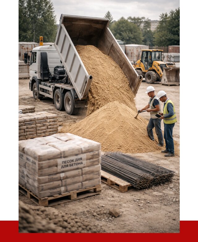 Песок для бетона в Каменске-Шахтинском от 2575 р. с доставкой, ПРОНЕРУДКсш
