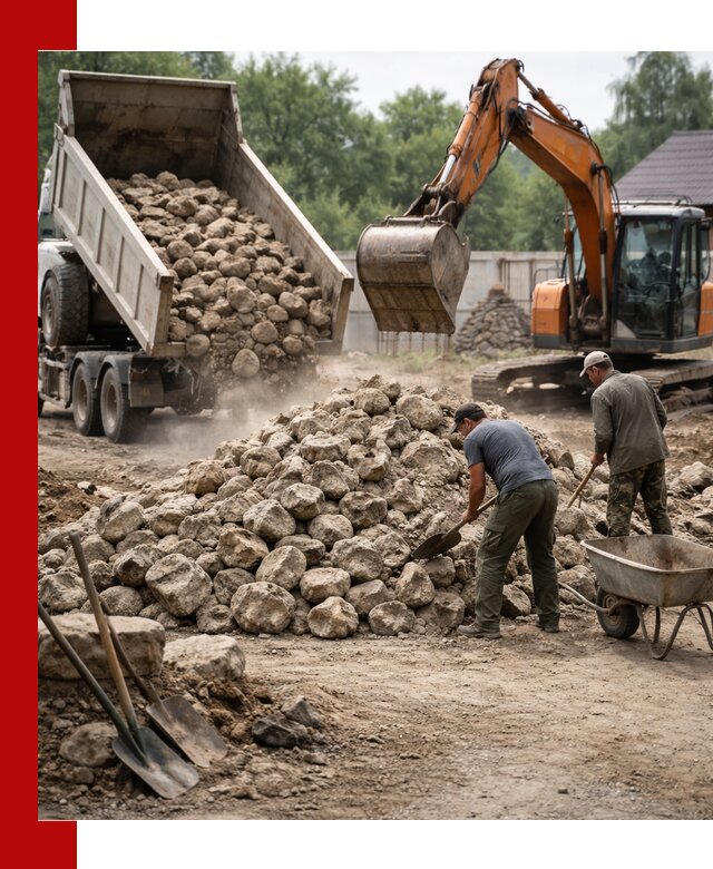 Доставка и разгрузка бутового камня в Каменске-Шахтинском
