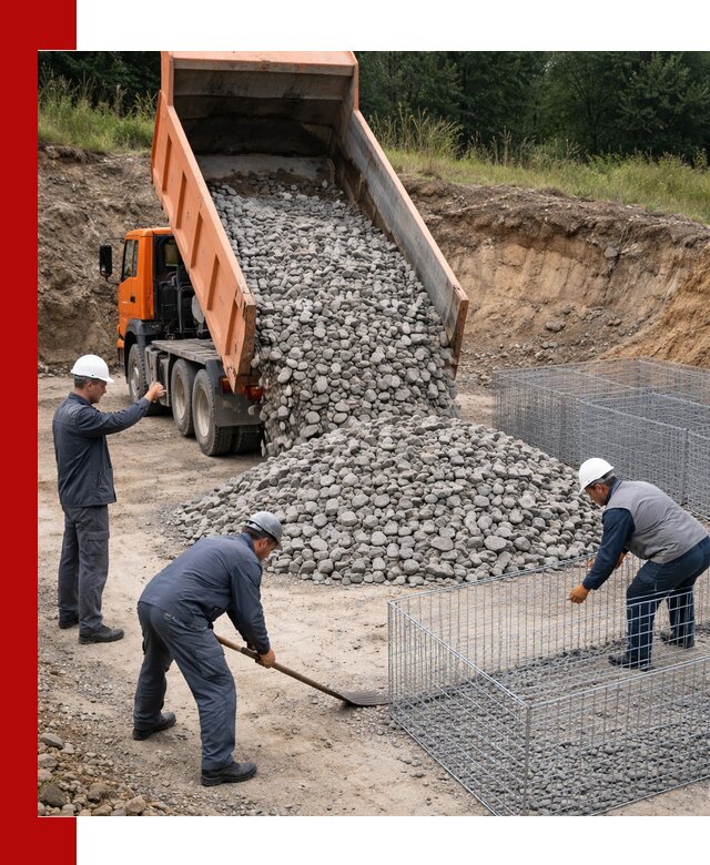 Камень для габионов с доставкой в Каменске-Шахтинском быстро и надёжно