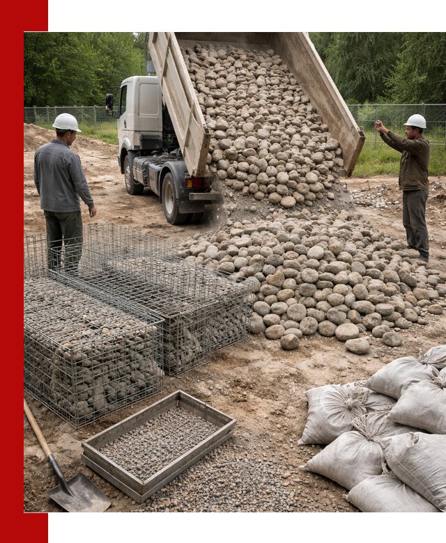 Камень для габионов фракция 70–151 в Каменске-Шахтинском