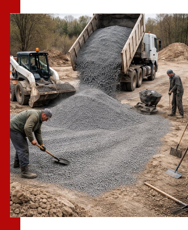 Отсев для подсыпки в Каменске-Шахтинском — доставка и подсыпка на участок