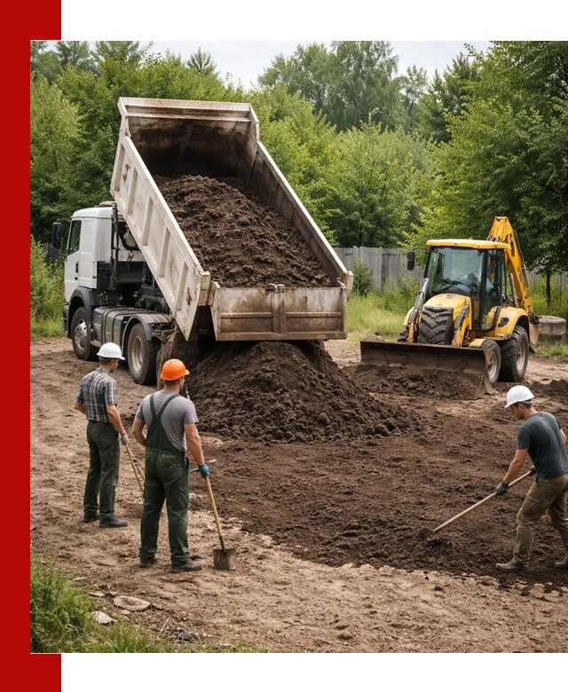 Доставка и укладка грунта для выравнивания участка в Каменске-Шахтинском