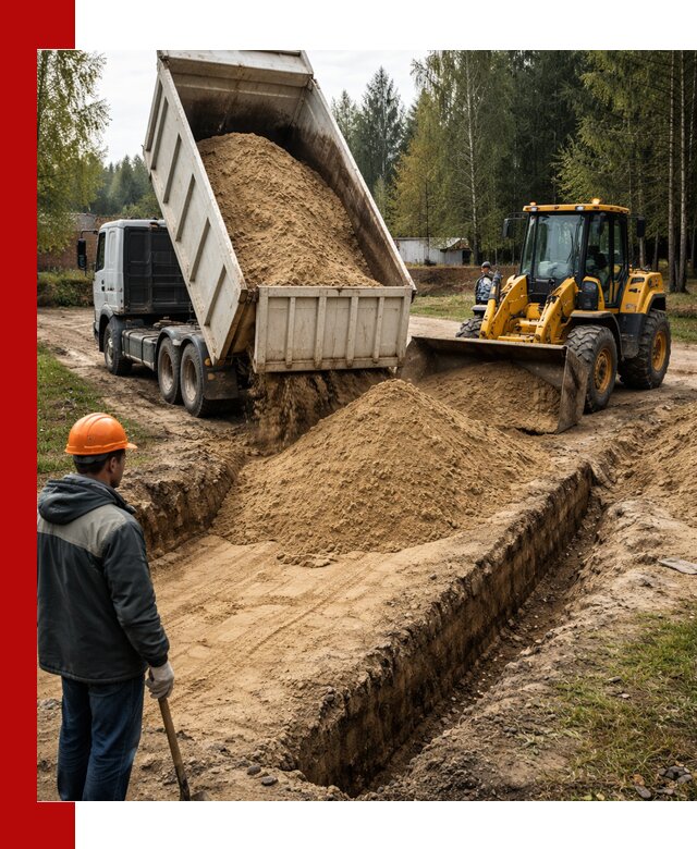 Доставка песчаного грунта в Каменске-Шахтинском для строительных работ