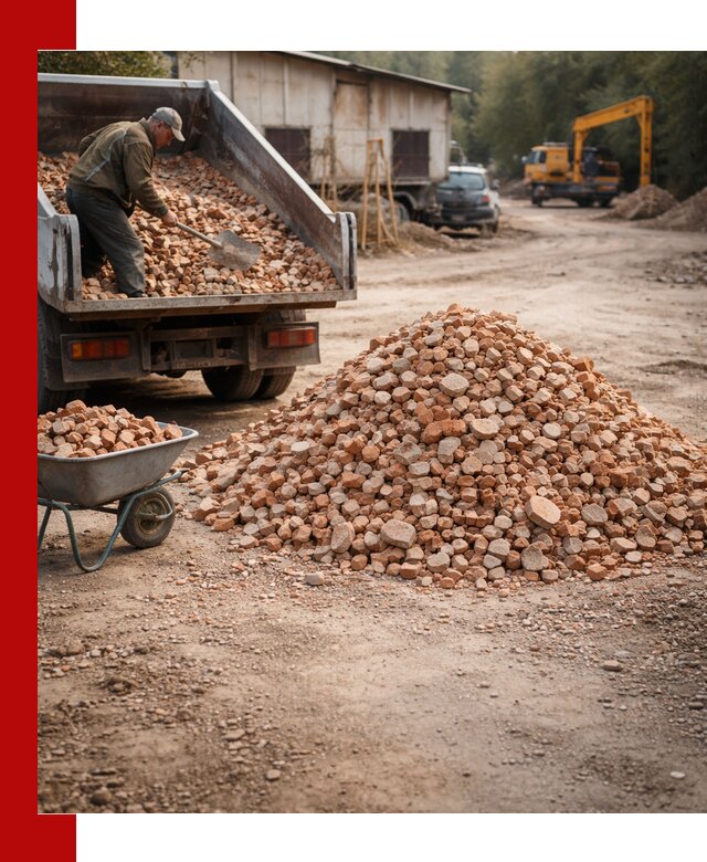 Доставка и подушка из боя кирпича с разгрузкой в Каменске-Шахтинском