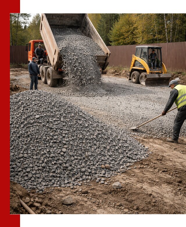 Отсыпка участка щебнем с доставкой и уплотнением в Каменске-Шахтинском