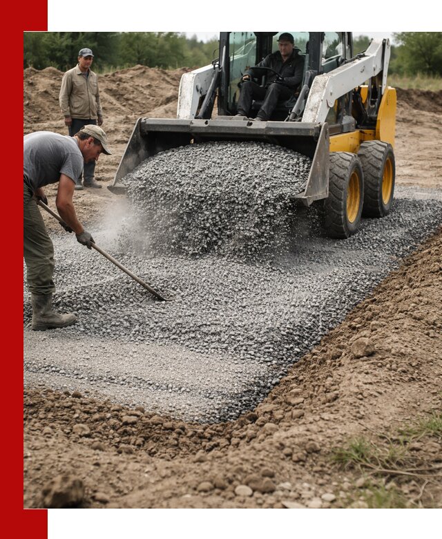 Устройство щебеночной подушки в Каменске-Шахтинском для дорог и фундаментов